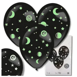 balony-dmuchane-lateksowe-czarne-3-szt-naklejki-gwiazdki-fluo-na-urodziny