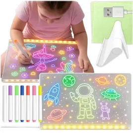 tablica-led-do-rysowania-podswiertlana-tablica-swiecaca-dla-dzieci-zestaw