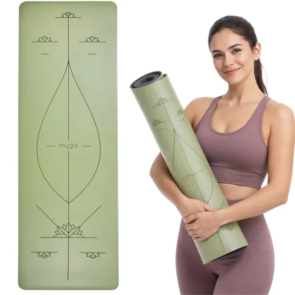 Mata do Ćwiczeń Myga Alignment XL 6 mm Kauczukowa Antypoślizgowa Zielona
