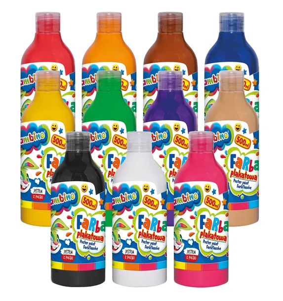 Farby plakatowe Bambino 500 ml Zestaw 11 Kolorów