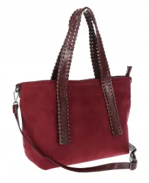 torebka-damska-a4-shopper-zamszowa-torba-na-ramie-z-paskiem-mc788-bordowa