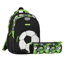 zestaw-plecak-szkolny-football-zielony-pilka-piornik-tuba-football-green
