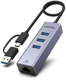 hub-usb-c-unitek-4w1-ethernet-3x-usb-a-5-gb-s-z-adapterem-usb-a-kompaktowy