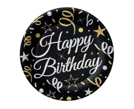 talerzyki-godan-czarne-happy-birthday-18-cm-6-szt