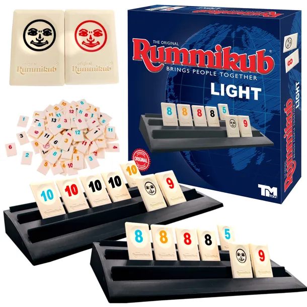 GRA RUMMIKUB LIGHT original nowa wersja 4 graczy rodzinna towarzyska Polska