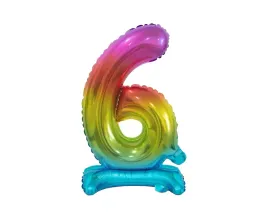 balon-foliowy-stojacy-cyfra-6-teczowa-bandc-38-cm