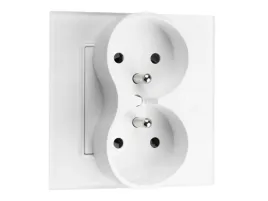 kontakt-gniazdo-elektryczne-podwojne-szklane-fi60-z-uziemieniem-biale