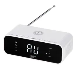 radiobudzik-adler-ad-1192-bialy-z-bluetooth-5-0-i-ladowaniem-bezprzewodowym