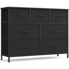 songmics-komoda-szafka-7-szuflad-materialowych-czarna-98x30x74cm
