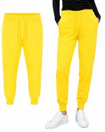 spodnie-damskie-dresowe-zolte-bawelniane-z-kieszeniami-klasyczne-wygodne