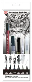 kuretake-zestaw-inktober-5szt-zig-illustration-basic-set3-iktb-22-5v