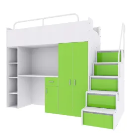 antresola-kiki-4-z-biurkiem-i-schodkami-80x190-cm-limonkowy-mat