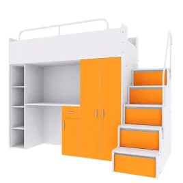 antresola-kiki-4-z-biurkiem-i-schodkami-80x190-cm-pomaranczowy-mat