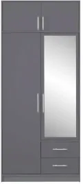 szafa-smart-3-z-lustrem-100cm-nadstawka-antracyt