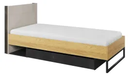 lozko-90-ze-stelazem-teen-flex-tf-16-hikora-naturalna-silk-flou-raw-steel