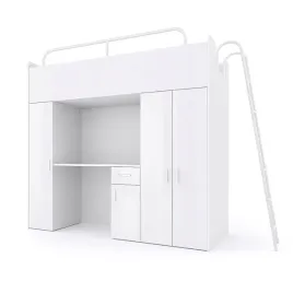 lozko-pietrowe-kiki-5-80x190-cm-z-biurkiem-i-drabinka-bialy-polysk