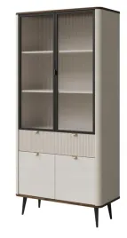 witryna-marly-2-o-szerokosci-90-cm-kaszmir-orzech-przeszklona-ryflowana