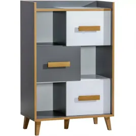 regal-niski-90-cm-polki-szuflady-do-salonu-werso-w5-bialy-antracyt-dab