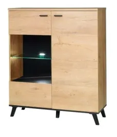witryna-norvik-4-o-szerokosci-101-cm-z-6-polkami-dab-lefkas-czarny-led