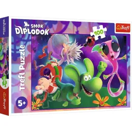 puzzle-trefl-100-elementow-smok-diplodok-i-przyjaciele