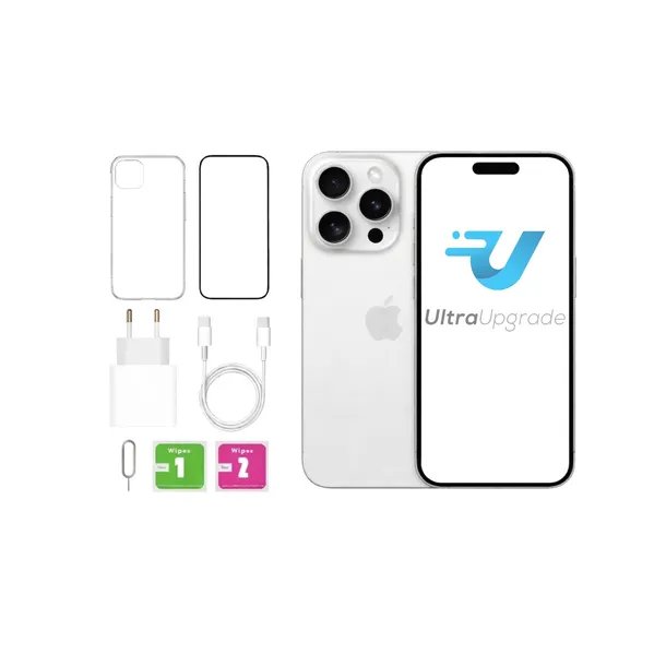 SMARTFON APPLE IPHONE 15 PRO 256GB BIAŁY | SZKŁO + ETUI | GRATIS