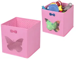kosz-tekstylny-272728-cm-rozowy-z-motylkiem-pojemnik-na-zabawki