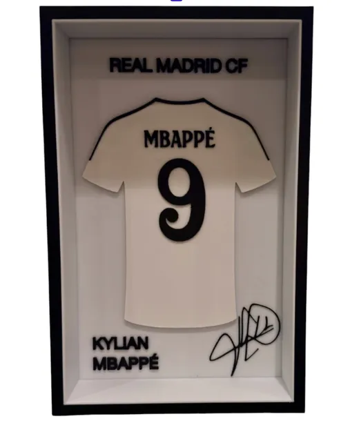 Ramka 3D Koszulka Piłkarska Kylian Mbappé - Real Madrid CF Prezent