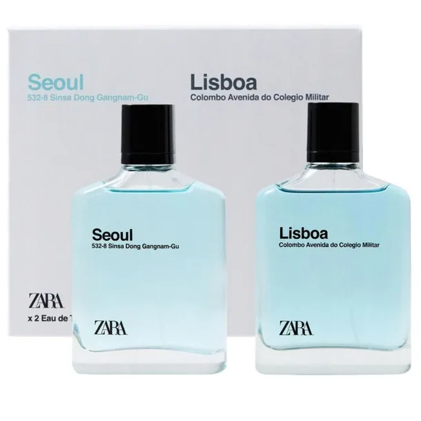 Zara seoul + lisboa 2 x 100 ml zestaw perfumy męskie większa pojemność