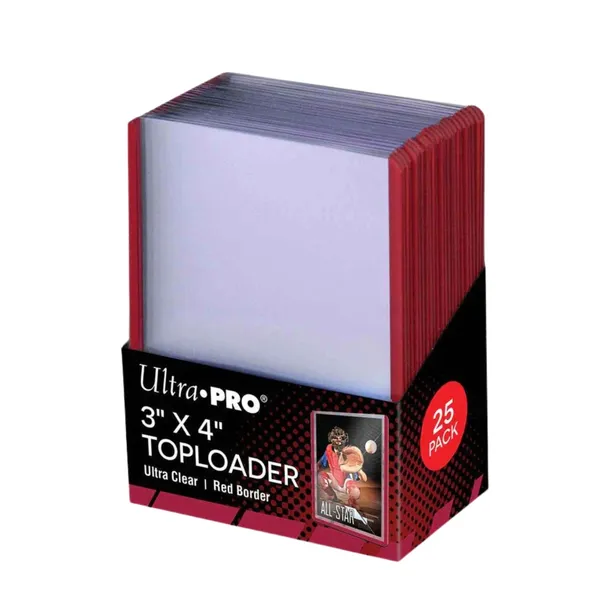 Paczka 25 Toploaderów Ultra Pro: 25 Premium Red Border Toploader