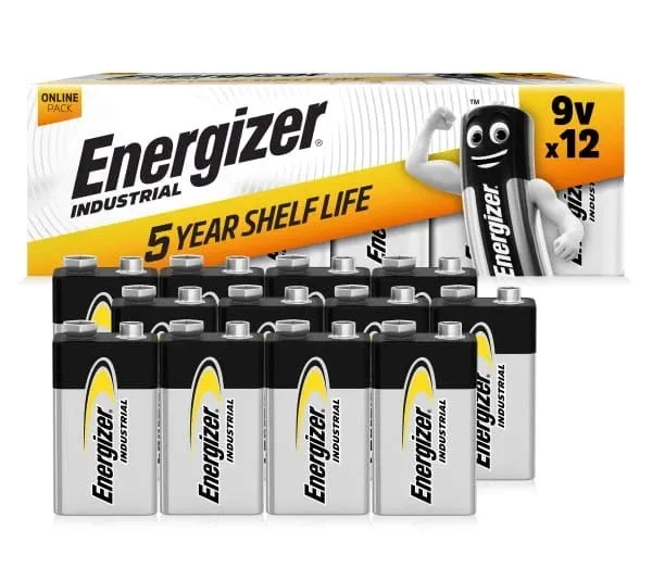 BATERIE 9V ENERGIZER INDUSTRIAL 6LR61 12 SZTUK KARTON DŁUGI TERMIN PRO