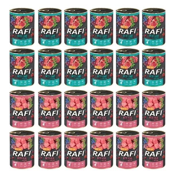 RAFI JUNIOR Mix smaków Mokra karma SZCZENIĘTA 20x400g