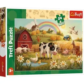 puzzle-trefl-24-elementow-puzzle-24-krowa-na-farmie