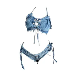 damskie-denimowe-bikini-zestaw-rozmiar-s-bielizna-dzinsowa-shorty
