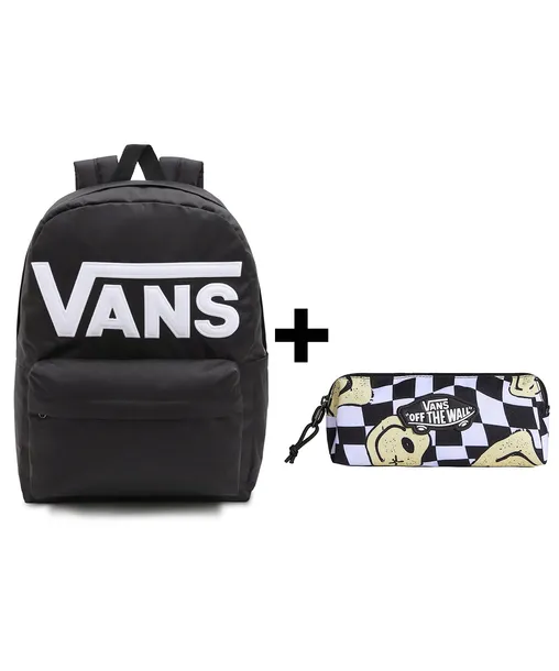 Zestaw Vans - Plecak VN000H4ZBLK Black + Piórnik VN000H58YB2 Black/White