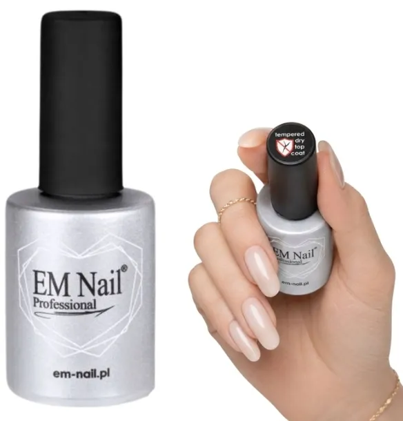 Top hybrydowy Hartowany no wipe EM NAIL 15ml tempered do paznokci