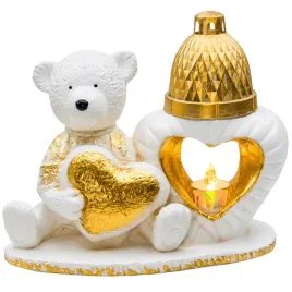 znicz-gipsowa-figurka-nagrobna-zloty-mis-serce-lampka-led-gips-latarenka