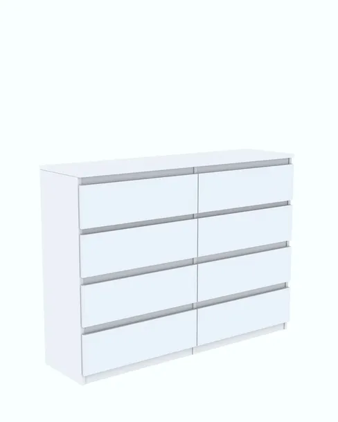 Komoda biała z szufladami 140cm 8 szuflad do sypialni salonu PRODUCENT