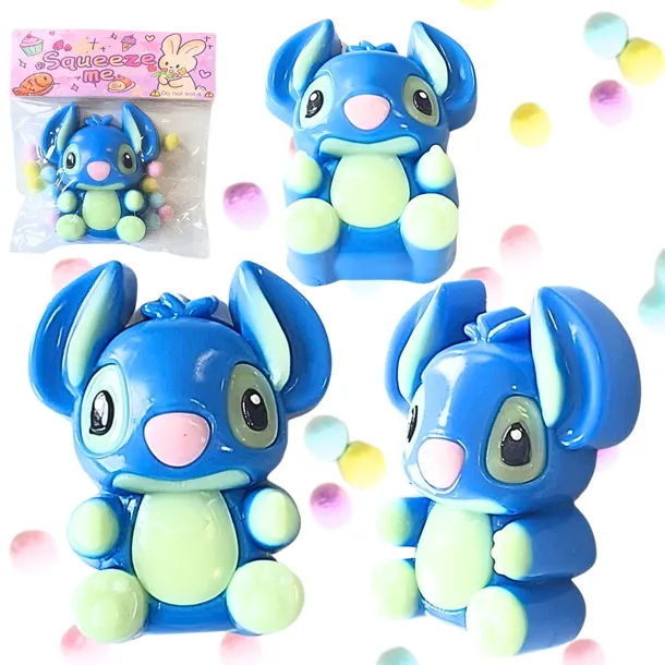 Gniotek Antystresowy STITCH STICH z Pomponikami DUŻA Zabawka Sensoryczna