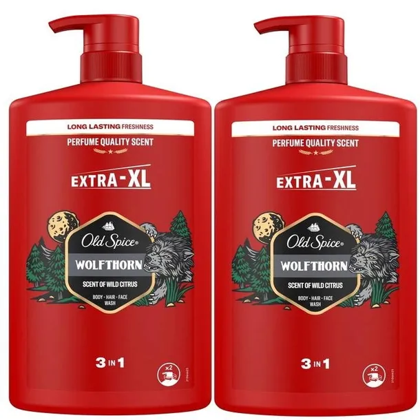 Old Spice Żel pod prysznic pompka 3w1 Wolfthorn 1L Zestaw 2x