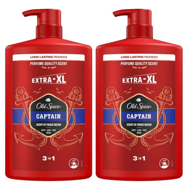 Zestaw Old Spice Captain Żel pod prysznic, szampon, płyn 3w1 XXL 1000mlx2