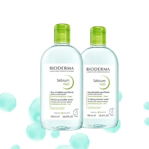 Bioderma Sebium H2O 2 Płyny Micelarne Do Skóry Tłustej I Mieszanej 2x500ml