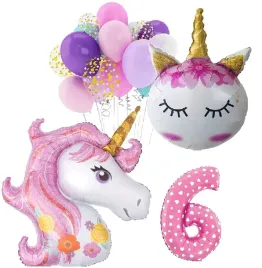 balony-zestaw-urodziny-6-lat-jednorozec-unicorn