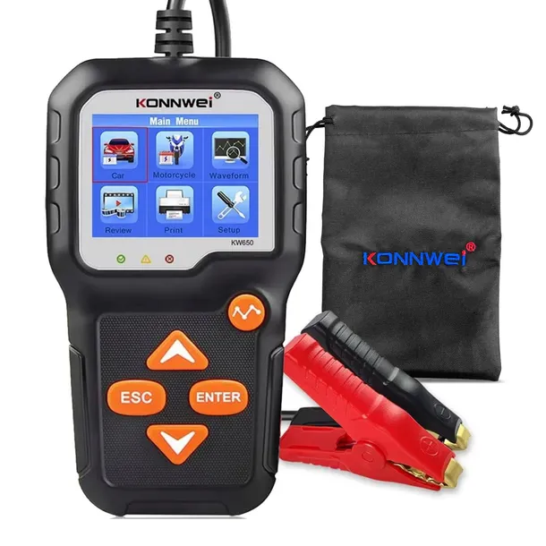 Tester Akumulatorów Konnwei KW650 LCD Miernik Cyfrowy 6V 12V Polskie Menu