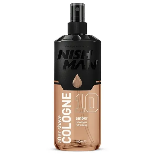 NISHMAN AFTER SHAVE 10 AMBER WODA KOLOŃSKA PO GOLENIU W SPRAYU 400ML