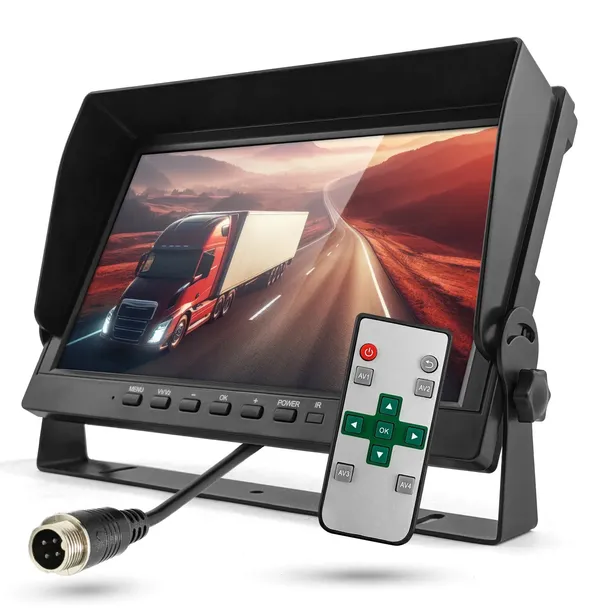 Monitor do Kamer Cofania AHD 10" 4 Kanały Rejestrator 12V 24V Pilot 4pin
