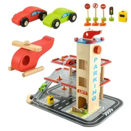 drewniany-parking-samochodowy-4-poziomowy-garaz-z-winda-helikopter-auta