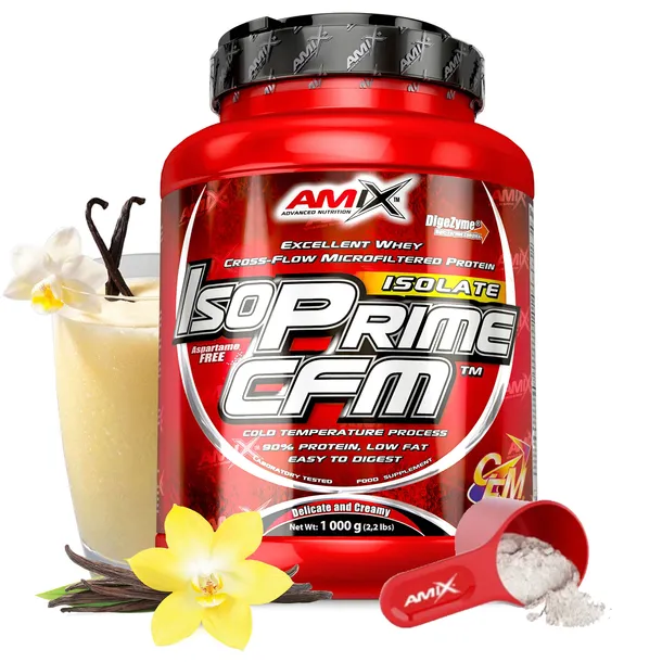 BIAŁKO AMIX ISOPRIME CFM 1KG WANILIA, waniliowy - Izolat białka bez cukru