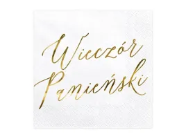 serwetki-biale-wieczor-panienski-zlote-33cm-20-szt