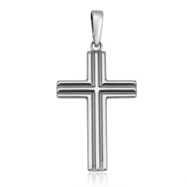 elegancki-oksydowany-srebrny-krzyzyk-ze-wzorem-w-paski-srebro-925