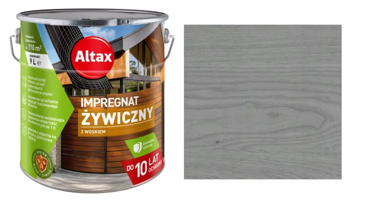 ALTAX IMPREGNAT ŻYWICZNY Z WOSKIEM 9L - SZARY - 10 LAT OCHRONY